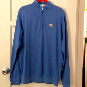Peter Millar Crown Comfort Interlock Quarter-Zip - Medium (Blue)